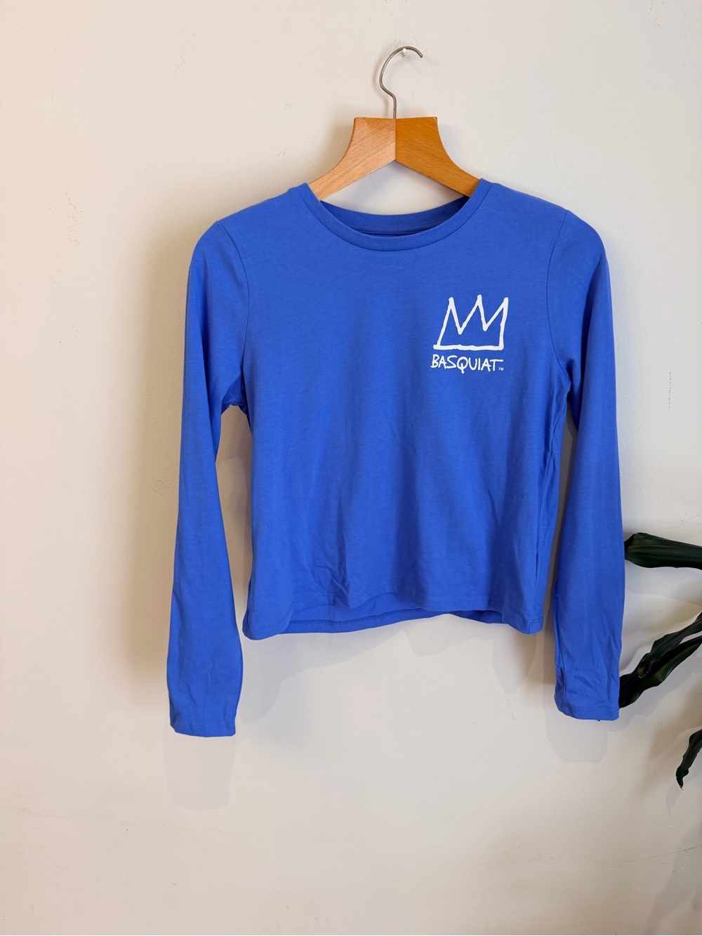 GAP Royal Blue Basquiat Long-Sleeve cropped Tee